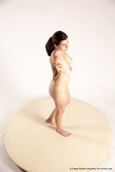 Nude Woman White Standing poses - ALL Slim long brown Standing poses - simple Multi angle poses Pinup