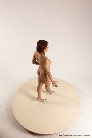 Nude Woman White Standing poses - ALL Slim medium brown Standing poses - simple Multi angle poses Pinup