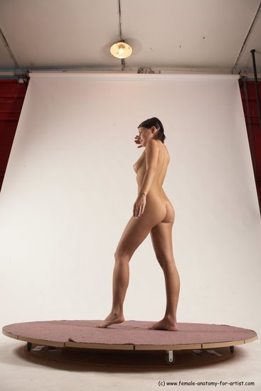 Nude Woman White Standing poses - ALL Slim medium brown Standing poses - simple Multi angle poses Pinup