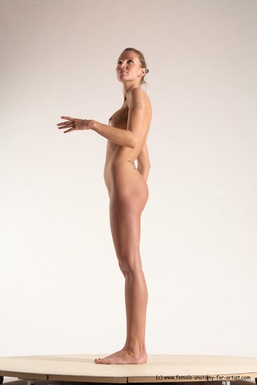 Nude Woman White Standing poses - ALL Slim long blond Standing poses - simple Multi angle poses Pinup