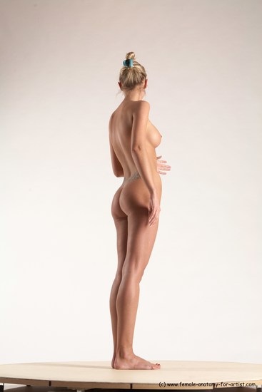 Nude Woman White Standing poses - ALL Slim long blond Standing poses - simple Multi angle poses Pinup