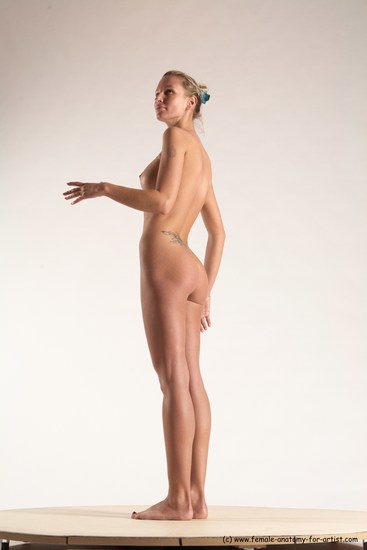 Nude Woman White Standing poses - ALL Slim long blond Standing poses - simple Multi angle poses Pinup