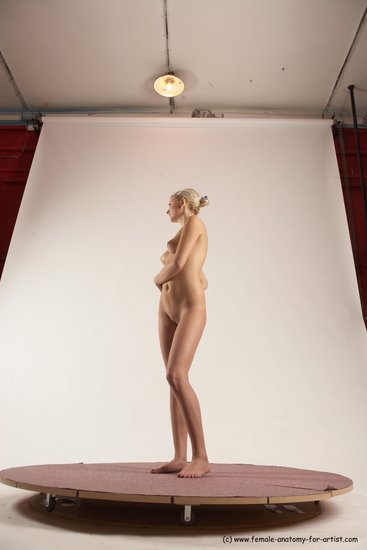 Nude Woman White Standing poses - ALL Slim long blond Standing poses - simple Multi angle poses Pinup