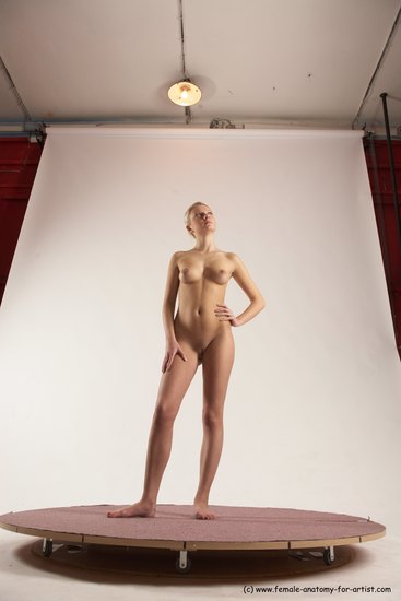 Nude Woman White Standing poses - ALL Slim long blond Standing poses - simple Multi angle poses Pinup