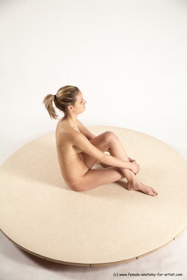 Nude Woman White Sitting poses - ALL Slim medium blond Sitting poses - simple Multi angle poses Pinup