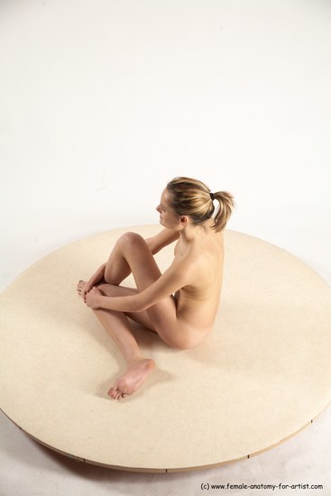 Nude Woman White Sitting poses - ALL Slim medium blond Sitting poses - simple Multi angle poses Pinup