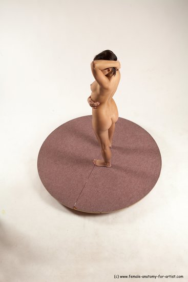 Nude Woman White Standing poses - ALL Slim short brown Standing poses - simple Multi angle poses Pinup