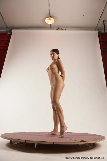 Nude Woman White Standing poses - ALL Slim short brown Standing poses - simple Multi angle poses Pinup