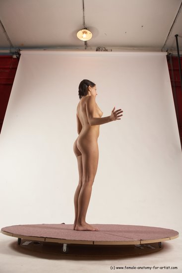 Nude Woman White Standing poses - ALL Slim short brown Standing poses - simple Multi angle poses Pinup