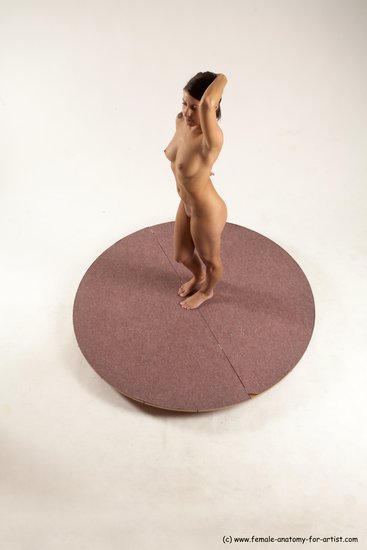 Nude Woman White Standing poses - ALL Slim short brown Standing poses - simple Multi angle poses Pinup