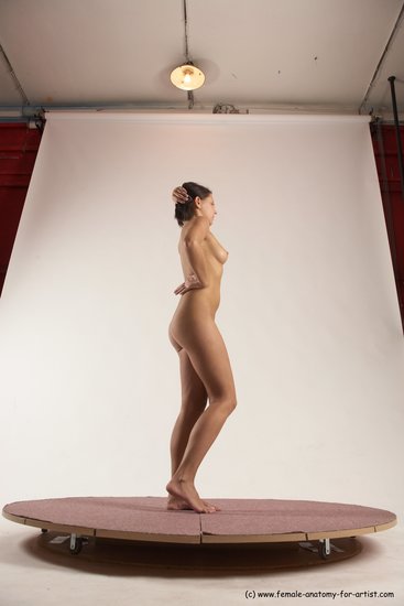 Nude Woman White Standing poses - ALL Slim short brown Standing poses - simple Multi angle poses Pinup