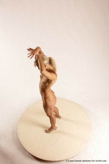 Nude Woman White Standing poses - ALL Slim long blond Standing poses - simple Multi angle poses Pinup