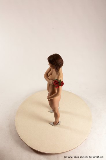 Nude Woman White Standing poses - ALL Slim medium brown Standing poses - simple Multi angle poses Pinup