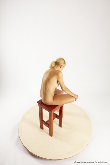 Nude Woman White Sitting poses - ALL Slim long blond Sitting poses - simple Multi angle poses Pinup