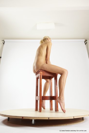 Nude Woman White Sitting poses - ALL Slim long blond Sitting poses - simple Multi angle poses Pinup