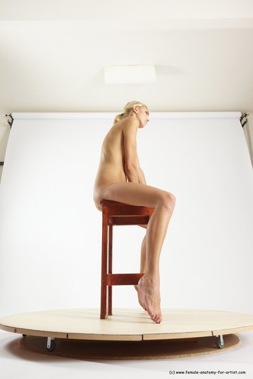 Nude Woman White Sitting poses - ALL Slim long blond Sitting poses - simple Multi angle poses Pinup