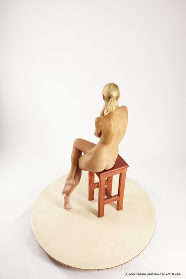 Nude Woman White Sitting poses - ALL Slim long blond Sitting poses - simple Multi angle poses Pinup