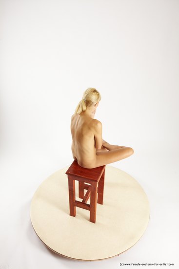 Nude Woman White Sitting poses - ALL Slim long blond Sitting poses - simple Multi angle poses Pinup