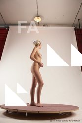 Nude Woman White Standing poses - ALL Slim long blond Standing poses - simple Multi angle poses Pinup