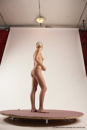 Nude Woman White Standing poses - ALL Slim long blond Standing poses - simple Multi angle poses Pinup