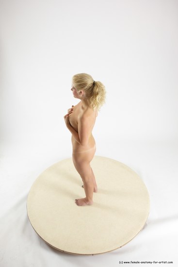 Nude Woman White Standing poses - ALL Slim long blond Standing poses - simple Multi angle poses Pinup