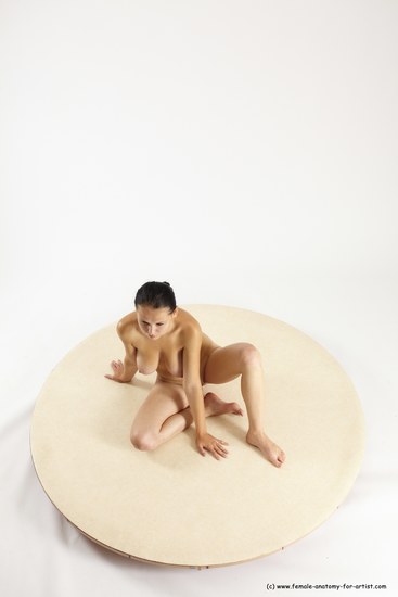 Nude Woman White Sitting poses - ALL Slim long brown Sitting poses - simple Multi angle poses Pinup