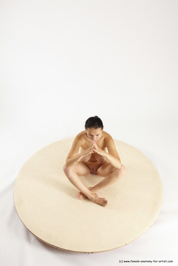 Nude Woman White Sitting poses - ALL Slim long brown Sitting poses - simple Multi angle poses Pinup