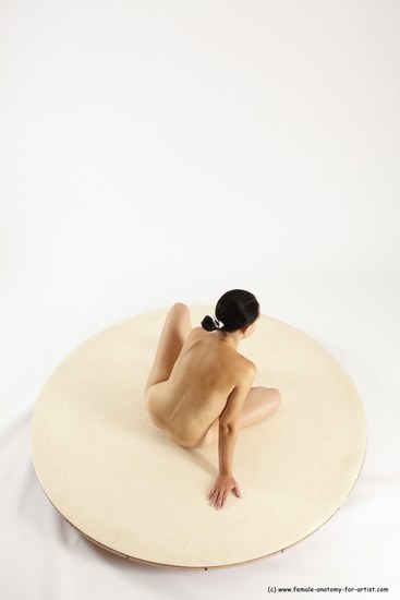 Nude Woman White Sitting poses - ALL Slim long brown Sitting poses - simple Multi angle poses Pinup