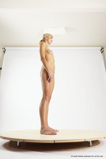 Nude Woman White Standing poses - ALL Slim long blond Standing poses - simple Multi angle poses Pinup