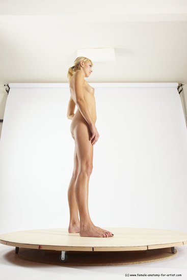 Nude Woman White Standing poses - ALL Slim long blond Standing poses - simple Multi angle poses Pinup