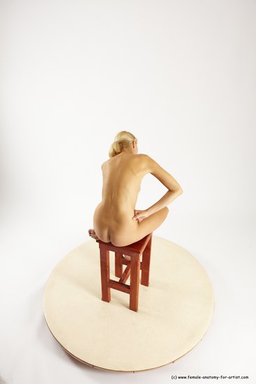 Nude Woman White Sitting poses - ALL Slim long blond Sitting poses - simple Multi angle poses Pinup