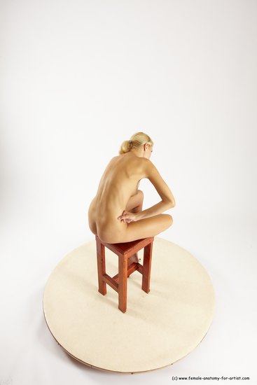 Nude Woman White Sitting poses - ALL Slim long blond Sitting poses - simple Multi angle poses Pinup