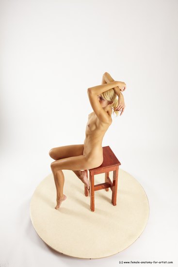 Nude Woman White Sitting poses - ALL Slim long blond Sitting poses - simple Multi angle poses Pinup