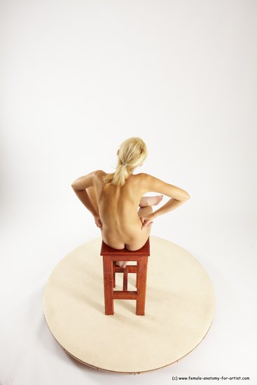 Nude Woman White Sitting poses - ALL Slim long blond Sitting poses - simple Multi angle poses Pinup