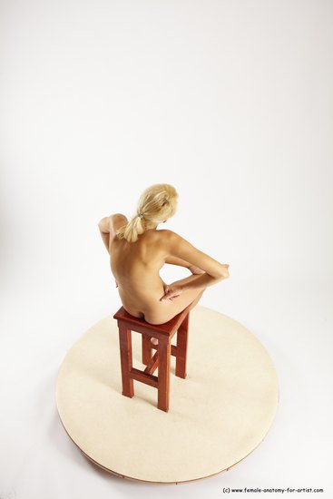 Nude Woman White Sitting poses - ALL Slim long blond Sitting poses - simple Multi angle poses Pinup