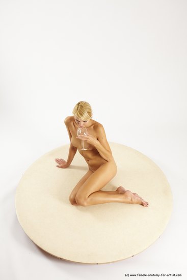 Nude Woman White Sitting poses - ALL Slim long blond Sitting poses - simple Multi angle poses Pinup