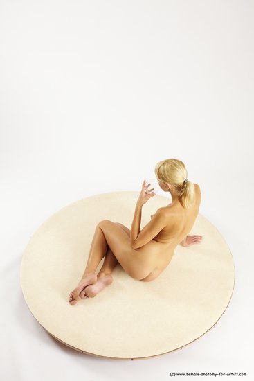 Nude Woman White Sitting poses - ALL Slim long blond Sitting poses - simple Multi angle poses Pinup