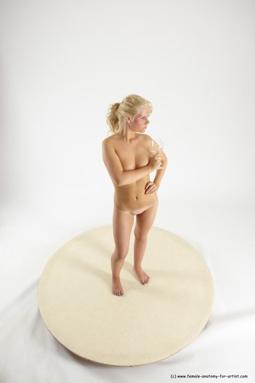 Nude Holding Woman White Standing poses - ALL Slim long blond Standing poses - simple Multi angle poses Pinup