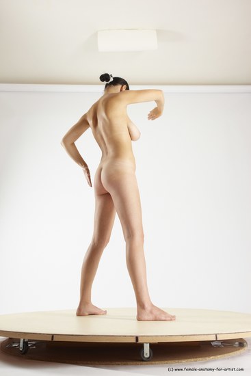 Nude Woman White Standing poses - ALL Slim long brown Standing poses - simple Multi angle poses Pinup