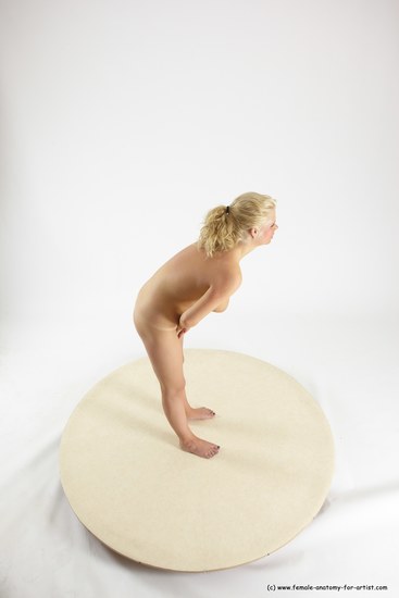 Nude Woman White Standing poses - ALL Slim long blond Standing poses - simple Multi angle poses Pinup