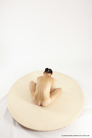 Nude Woman White Sitting poses - ALL Slim long brown Sitting poses - simple Multi angle poses Pinup