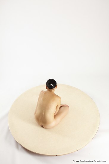 Nude Woman White Sitting poses - ALL Slim long brown Sitting poses - simple Multi angle poses Pinup