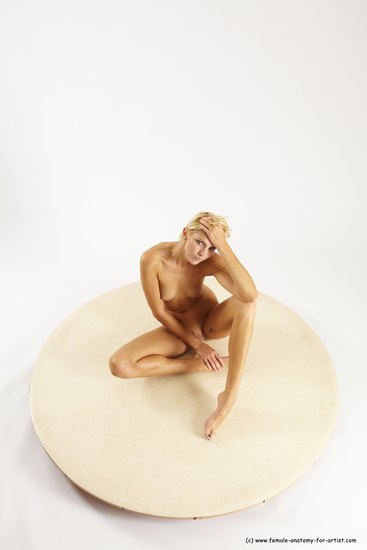 Nude Woman White Sitting poses - ALL Slim long blond Sitting poses - simple Multi angle poses Pinup