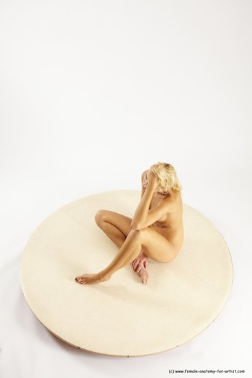 Nude Woman White Sitting poses - ALL Slim long blond Sitting poses - simple Multi angle poses Pinup