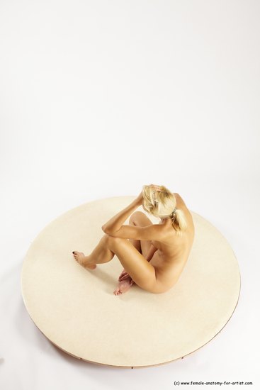 Nude Woman White Sitting poses - ALL Slim long blond Sitting poses - simple Multi angle poses Pinup