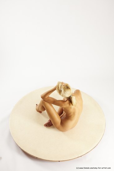 Nude Woman White Sitting poses - ALL Slim long blond Sitting poses - simple Multi angle poses Pinup