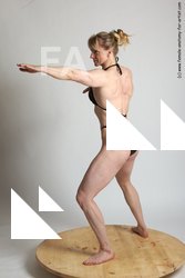 Swimsuit Fighting with sword Woman White Standing poses - ALL Muscular long blond Standing poses - simple Academic