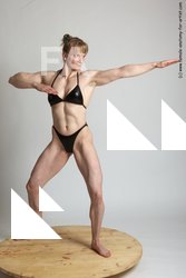 Swimsuit Fighting with sword Woman White Standing poses - ALL Muscular long blond Standing poses - simple Academic