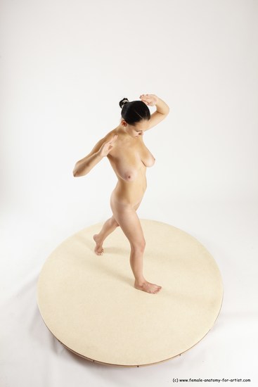 Nude Woman White Standing poses - ALL Slim long brown Standing poses - simple Multi angle poses Pinup