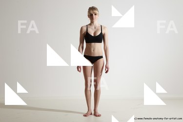 Underwear Gymnastic poses Woman White Athletic long blond Dancing Dynamic poses Academic